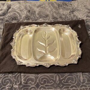 W & S BLACKINTON 18” Fine Silver Plate Serving Tray Chippendale Platter 718 VTG